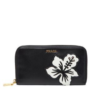 Prada Flower Hula Hawaii Black Leather Women's Prada